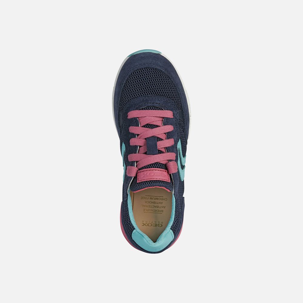 Geox Kiz Çocuk Spor Ayakkabı Lacivert/Pembe - Alben - EQX-893416